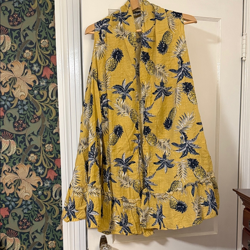 Love Yellow and Blue Pineapple Tunic